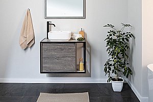 Тумба с раковиной Aquanet Nova Lite Loft 75 L/R дуб рошелье для ванной в интернет-магазине Sanbest