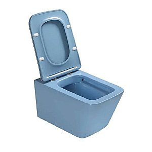 Унитаз подвесной SantiLine SL-5007BL голубой матовый, безободковый, с крышкой микролифт купить в интернет-магазине Sanbest