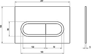 Кнопка для инсталляции Ravak Chrome X01797 черная матовая купить в интернет-магазине сантехники Sanbest