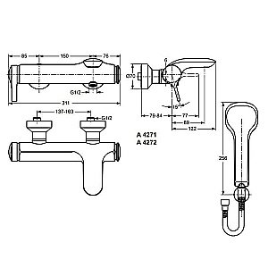 Смеситель для ванны Ideal Standard Melange A4271AA купить в интернет-магазине сантехники Sanbest
