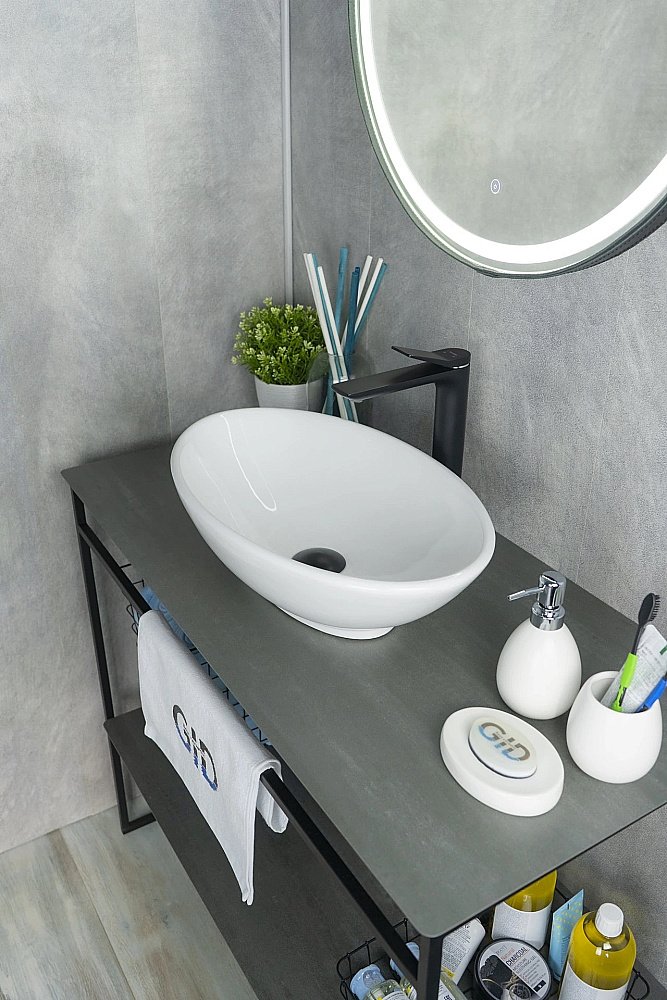 Раковина накладная Gid Lago 52 N9021 51109 белая купить в интернет-магазине Sanbest