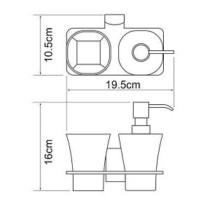 Держатель стакана и диспенсера WasserKRAFT Leine K-5089 купить в интернет-магазине сантехники Sanbest