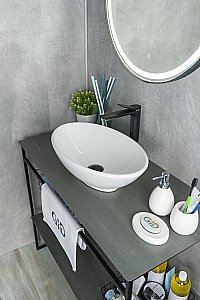 Раковина накладная Gid Lago 52 N9021 51109 белая купить в интернет-магазине Sanbest