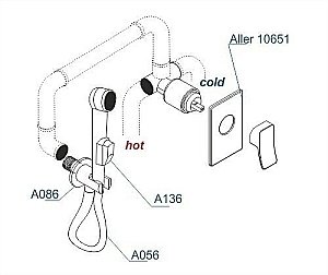 Гигиенический душ WasserKRAFT Aller A106156 хром купить в интернет-магазине сантехники Sanbest