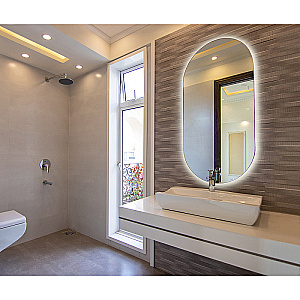 Зеркало Azario Viva 55х105 LED-00002689 черное матовое в ванную от интернет-магазине сантехники Sanbest