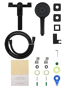 Смеситель для ванны с душем WONZON & WOGHAND FRAME, Черный матовый (WW-88639010-MB) купить в интернет-магазине сантехники Sanbest