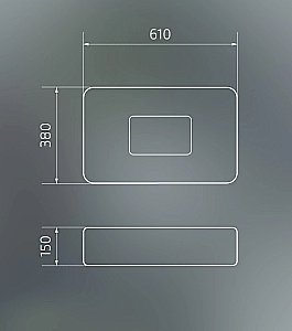 Раковина накладная Gid Geometrico 61 Bm9599 53366 черная матовая купить в интернет-магазине Sanbest