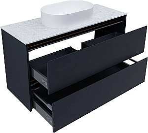 Тумба с раковиной Allen Brau Activity 120 1.34007.AM антрацит матовый/черный брашированный для ванной в интернет-магазине Sanbest