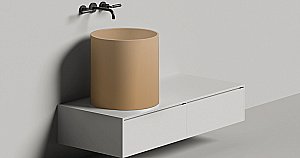 Раковина накладная Salini ARMONIA 04 130118GF 46 из искусственного камня S-Sense, глянцевая, цвет по RAL полностью купить в интернет-магазине Sanbest