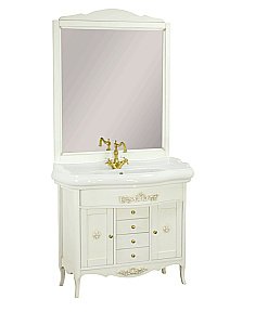 Тумба с раковиной Migliore Bella 100 Bianco Mat Patinato для ванной в интернет-магазине Sanbest