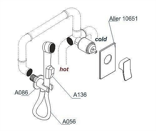 Гигиенический душ WasserKRAFT Aller A106156 хром купить в интернет-магазине сантехники Sanbest