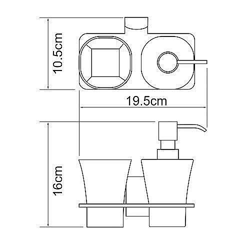 Держатель стакана и диспенсера WasserKRAFT Leine K-5089 купить в интернет-магазине сантехники Sanbest