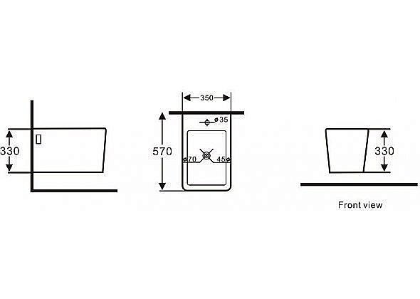 Биде подвесное Aquanet Tavr-B2 BL-103-WHB купить в интернет-магазине Sanbest