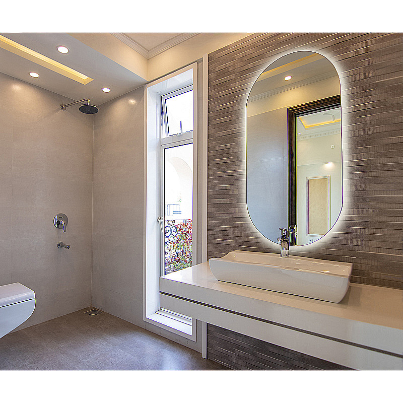 Зеркало Azario Viva 55х105 LED-00002689 черное матовое в ванную от интернет-магазине сантехники Sanbest