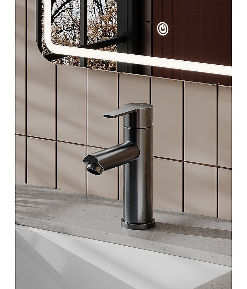 Cмеситель для раковины Agger Easy A3102155 оружейная сталь матовая купить в интернет-магазине сантехники Sanbest