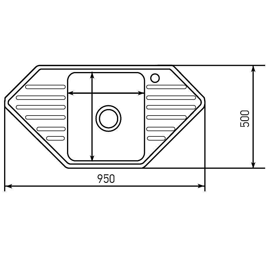 Мойка кухонная MIXLINE ML 532313 хром купить в интернет-магазине сантехники Sanbest