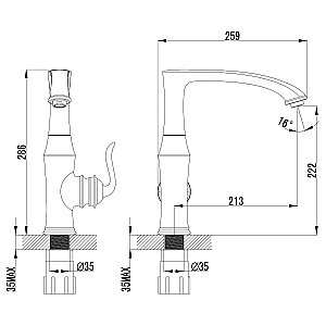 Смеситель для кухни Lemark Brava LM4705G купить в интернет-магазине сантехники Sanbest
