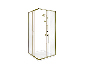 Душевой уголок Good Door LITE 90х90 CR-90-C-BG стекло прозрачное/профиль брашированное золото купить в интернет-магазине Sanbest