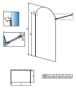 Душевое ограждение Radaway Volta Black II Frame 100-160x200-270 стекло прозрачное/профиль черный матовый купить в интернет-магазине Sanbest