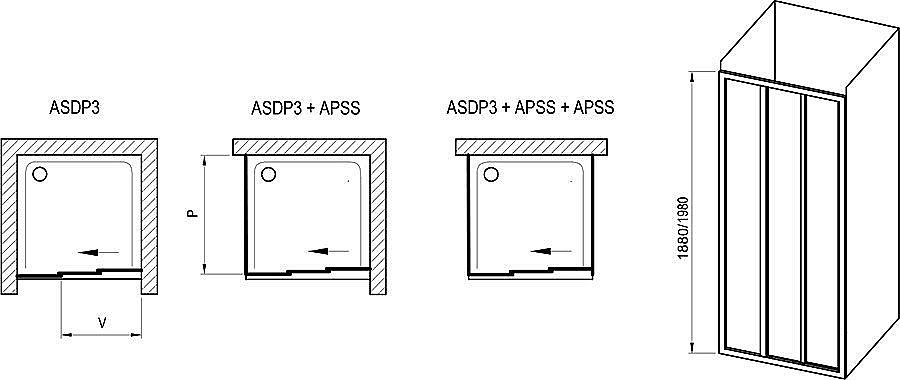Душевая дверь Ravak SUPERNOVA ASDP3 00VA01R2ZG 100x198 белый/Grape купить в интернет-магазине Sanbest