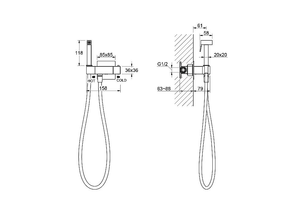 Гигиенический душ Aquatek Либра AQ1028CR хром купить в интернет-магазине сантехники Sanbest