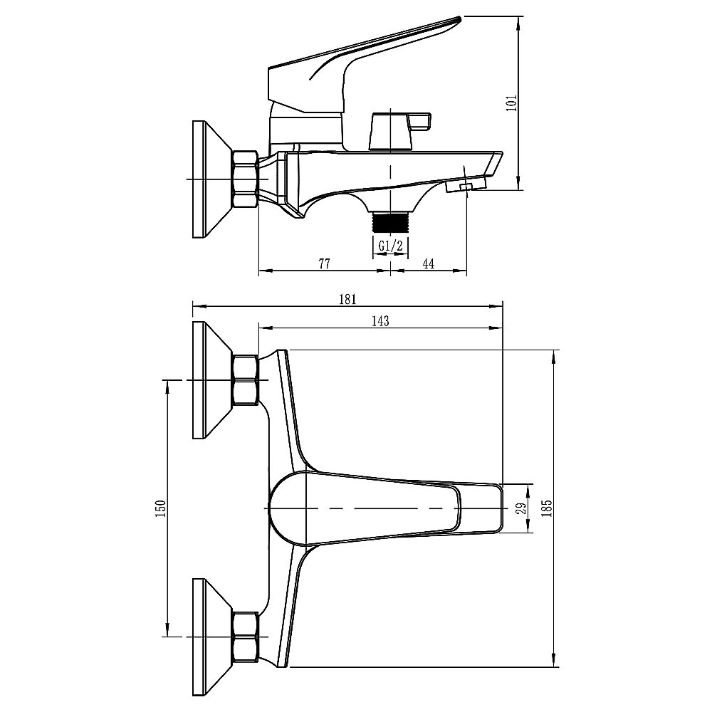 Смеситель для ванны Loranto GRACIA LR30128001 Хром купить в интернет-магазине сантехники Sanbest