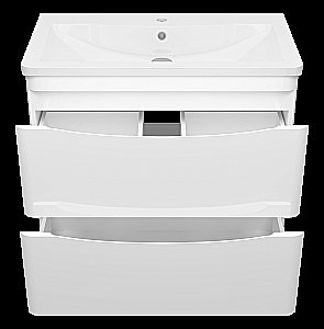 Тумба с раковиной Misty Атлантик - 80 П-Атл-01080-011П2Я белая для ванной в интернет-магазине Sanbest
