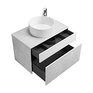 Тумба с раковиной Акватон Марбл 80/Mila 40 слейт/белая матовая для ванной в интернет-магазине Sanbest