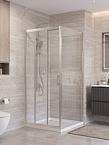 Душевой уголок BelBagno UNO-195-AHF-31-100/90-C-IN стекло прозрачное/профиль сатин купить в интернет-магазине Sanbest