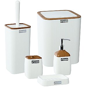 Ведро для мусора Fixsen White Wood FX-402-6 5 л белое купить в интернет-магазине сантехники Sanbest