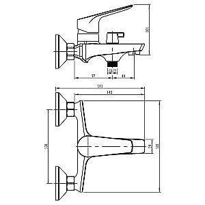 Смеситель для ванны Loranto GRACIA LR30128001 Хром купить в интернет-магазине сантехники Sanbest