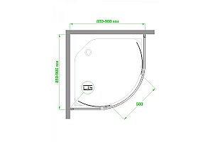 Душевой уголок Royal Bath RB90HKD-C-BL-Practic 90х90 стекло рифленое/профиль черный купить в интернет-магазине Sanbest