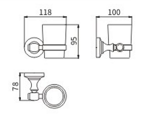 Стакан для зубных щеток CeramaLux Bianco 52002 хром купить в интернет-магазине сантехники Sanbest