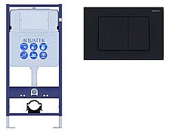 Инсталляция для унитаза Aquatek Standart INS-0000012 с кнопкой KDI-0000012 черная матовая купить в интернет-магазине сантехники Sanbest