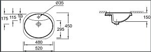 Раковина Jacob Delafon ODEON E1357-00 купить в интернет-магазине Sanbest