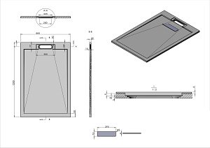 Душевой поддон Vincea VST-4SRL8012A 120x80 антрацит купить в интернет-магазине Sanbest