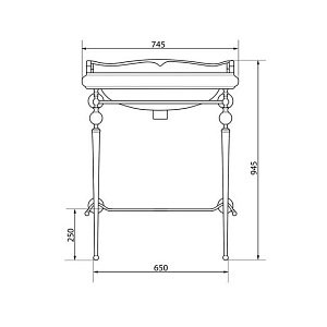 Консоль с раковиной Caprigo Concol 7064/73 Золото для ванной в интернет-магазине сантехники Sanbest