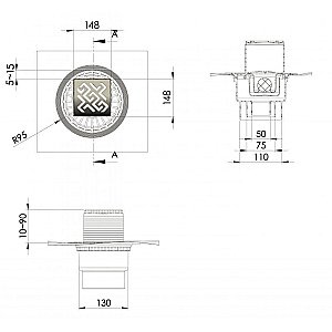 Душевой трап BERGES ZENTRUM Antik 094465 бронза купить в интернет-магазине Sanbest