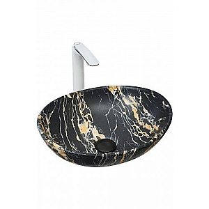 Раковина накладная WeltWasser WW ELBACH 3078 K514 41 черный мрамор купить в интернет-магазине Sanbest