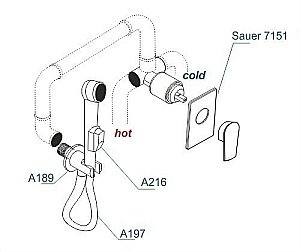 Гигиенический душ WasserKRAFT Sauer A71097 купить в интернет-магазине сантехники Sanbest