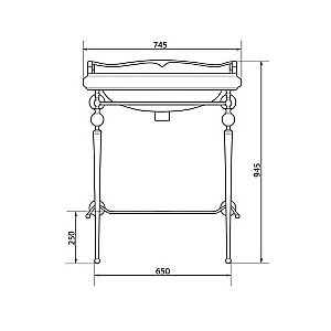 Консоль с раковиной Caprigo Concol 7064/73 Золото для ванной в интернет-магазине сантехники Sanbest