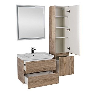 Тумба с раковиной Art&Max AM-Techno-900-2C-SO-LW623/641617 Дуб мелфорд натуральный для ванной в интернет-магазине Sanbest