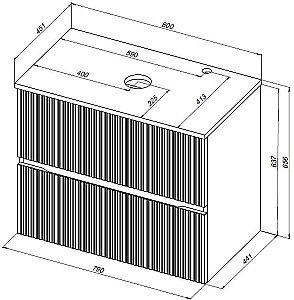 Столешница Aquanet Джейн 80 313297 белая матовая для ванной в интернет-магазине сантехники Sanbest