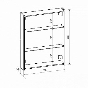 Зеркальный шкаф с подсветкой Art&Max TECHNO AM-Tec-600-800-1D-DS-F-Nero купить в интернет-магазине сантехники Sanbest