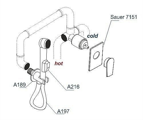 Гигиенический душ WasserKRAFT Sauer A71097 купить в интернет-магазине сантехники Sanbest