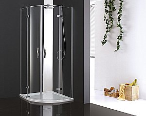 Душевой уголок Cezares Bergamo 100х100 BERGAMO-R-2-100-ARCO-C-Cr-IV стекло прозрачное/профиль хром купить в интернет-магазине Sanbest