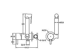Гигиенический душ Boheme Uno 467-B черный купить в интернет-магазине сантехники Sanbest