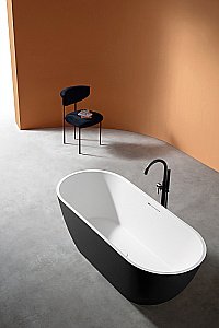 Ванна Abber Frankfurt 170x75 AM9941BW черно-белая матовая купить в интернет-магазине Sanbest