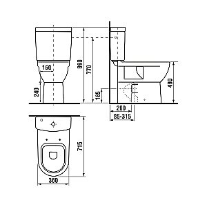 Унитаз напольный с высокой чашей Jika Mio 8.2471.6.000.000.1 белый, с бачком купить в интернет-магазине Sanbest