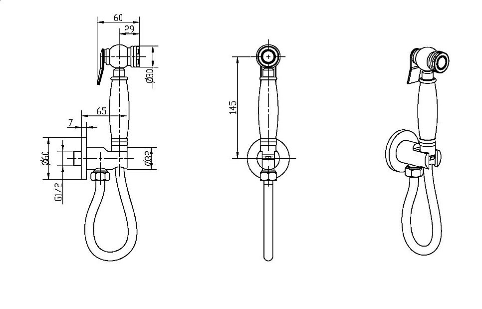Гигиеническая лейка Boheme MEDICI 404-2 купить в интернет-магазине сантехники Sanbest